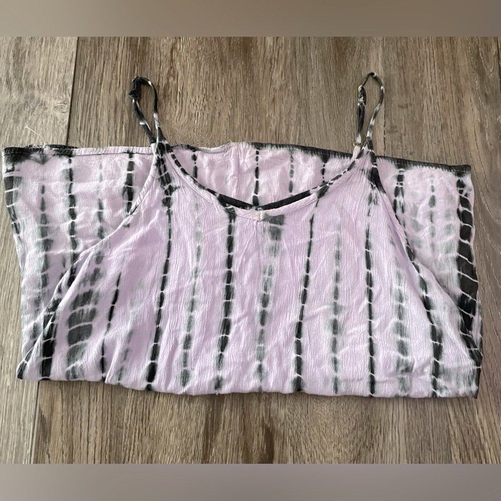 Purple and Black tie die tank top